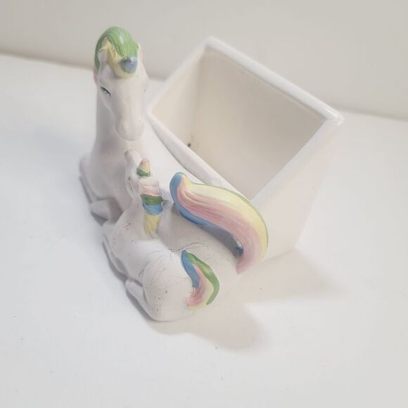 Vintage JSNY Unicorn Mom & Baby Pastel Kawaii Card Holder Desk Office - Picture 3 of 14